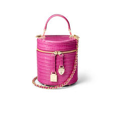 Pandora Bag in Deep Shine Hibiscus Small Croc