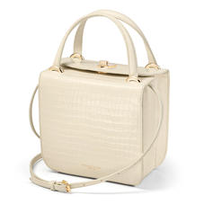 Gigi Bag in Deep Shine Ivory Small Croc