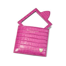 Compact Mirror in Deep Shine Hibiscus Small Croc