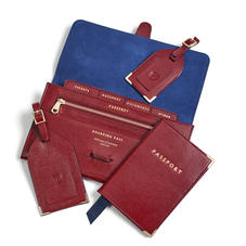 Travel Collection with Removable Inserts in Bordeaux Silk Lizard