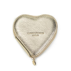 Heart Coin Purse in Pale Gold Pebble