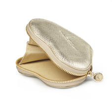 Heart Coin Purse in Pale Gold Pebble