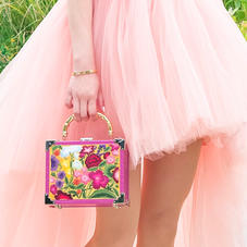 The Trunk in Embroidered Wildflowers & Hibiscus Small Croc