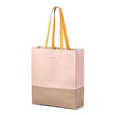 Origami Tote in Pink, Soft Taupe & Mandarin Pebble