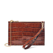 Soho Bag in Deep Shine Brown Soft Croc