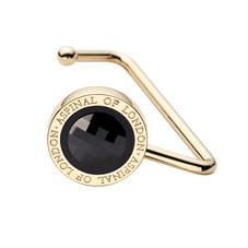 Aspinal Handbag Hook in Black Patent Leather & Black SWAROVSKI ELEMENTS