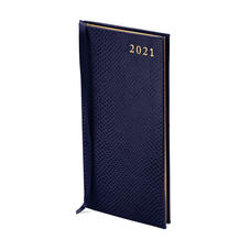 Slim Pocket Leather Diary in Midnight Blue Lizard
