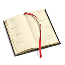 Slim Pocket Leather Diary in Deep Shine Black Small Croc