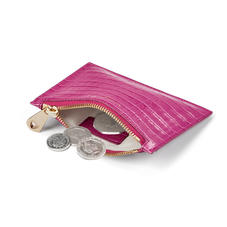 Small Essential Flat Pouch in Deep Shine Hibiscus Small Croc