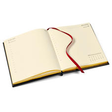 Quarto A4 Day to Page Leather Diary in Deep Shine Black Croc
