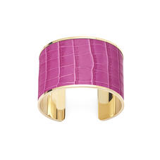 Cleopatra Cuff Bracelet in Deep Shine Hibiscus Small Croc
