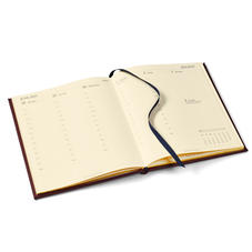 Quarto A4 Week to View Leather Diary in Navy Pebble