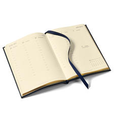 A5 Week to View Leather Diary in Midnight Blue Lizard