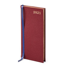 Slim Pocket Leather Diary in Bordeaux Pebble