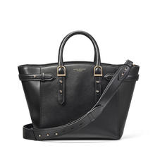 Midi Marylebone Tote in Black Pebble