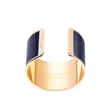 Cleopatra Cuff Bracelet in Midnight Blue Silk Lizard