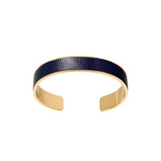 Cleopatra Skinny Cuff Bracelet in Midnight Blue Silk Lizard