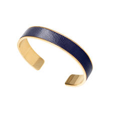 Cleopatra Skinny Cuff Bracelet in Midnight Blue Silk Lizard