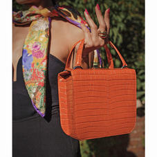 Gigi Bag in Deep Shine Marmalade Small Croc