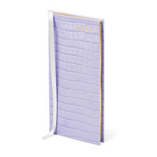 Slim Pocket Leather Diary in Deep Shine English Lavender Small Croc