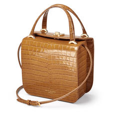 Gigi Bag in Deep Shine Vintage Tan Small Croc
