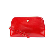 Small Essential Cosmetic Case in Scarlet Silk Lizard