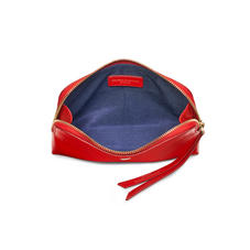 Small Essential Cosmetic Case in Scarlet Silk Lizard