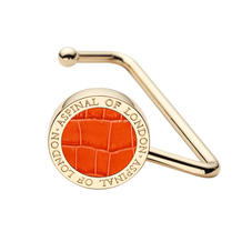 Aspinal Handbag Hook in Deep Shine Marmalade Small Croc