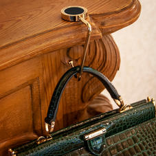 Aspinal Handbag Hook in Deep Shine Marmalade Small Croc