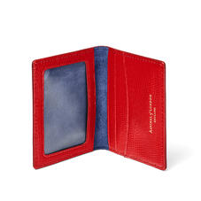 ID & Travel Card Holder in Scarlet Silk Lizard