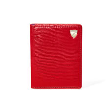 ID & Travel Card Holder in Scarlet Silk Lizard