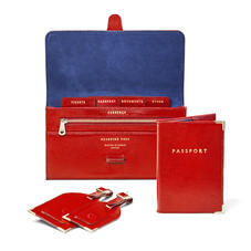 Travel Collection with Removable Inserts in Scarlet Silk Lizard