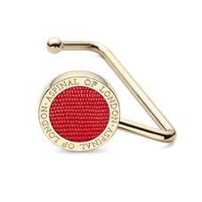 Aspinal Handbag Hook in Scarlet Silk Lizard
