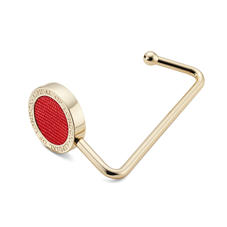 Aspinal Handbag Hook in Scarlet Silk Lizard