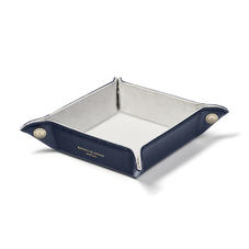 Mini Tidy Tray in Midnight Blue Silk Lizard