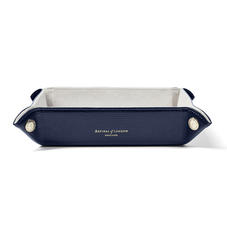Medium Tidy Tray in Midnight Blue Silk Lizard