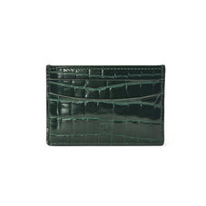 Slim Credit Card Holder in Evergreen Patent Croc