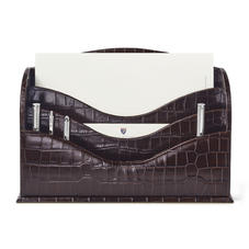 Stationery Rack in Deep Shine Amazon Brown Croc & Stone Suede