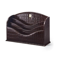 Stationery Rack in Deep Shine Amazon Brown Croc & Stone Suede