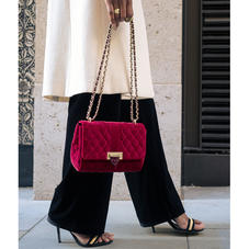 Lottie Bag in Bordeaux Quilted Velvet & Bordeaux Patent Croc