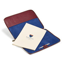 Executive A4 Zipped Padfolio in Burgundy Saffiano