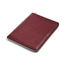Executive A4 Zipped Padfolio in Burgundy Saffiano