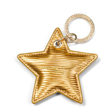 Star Leather Keyring in Zoloto Metallic