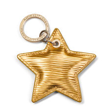 Star Leather Keyring in Zoloto Metallic