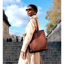 Sustainable Origami Tote in Chestnut Pebble