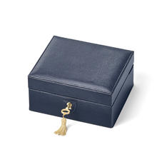 Bijou Jewellery Box in Midnight Blue Silk Lizard