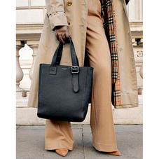 Small Editor’s ‘A’ Tote in Black Pebble