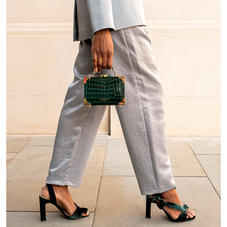 Micro Trunk in Evergreen Patent Croc