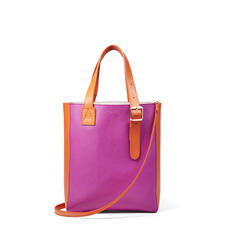 Small Editor’s ‘A’ Tote in Hibiscus & Orange Saffiano