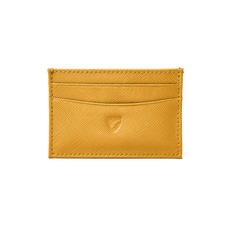 Slim Credit Card Case in Mustard Saffiano